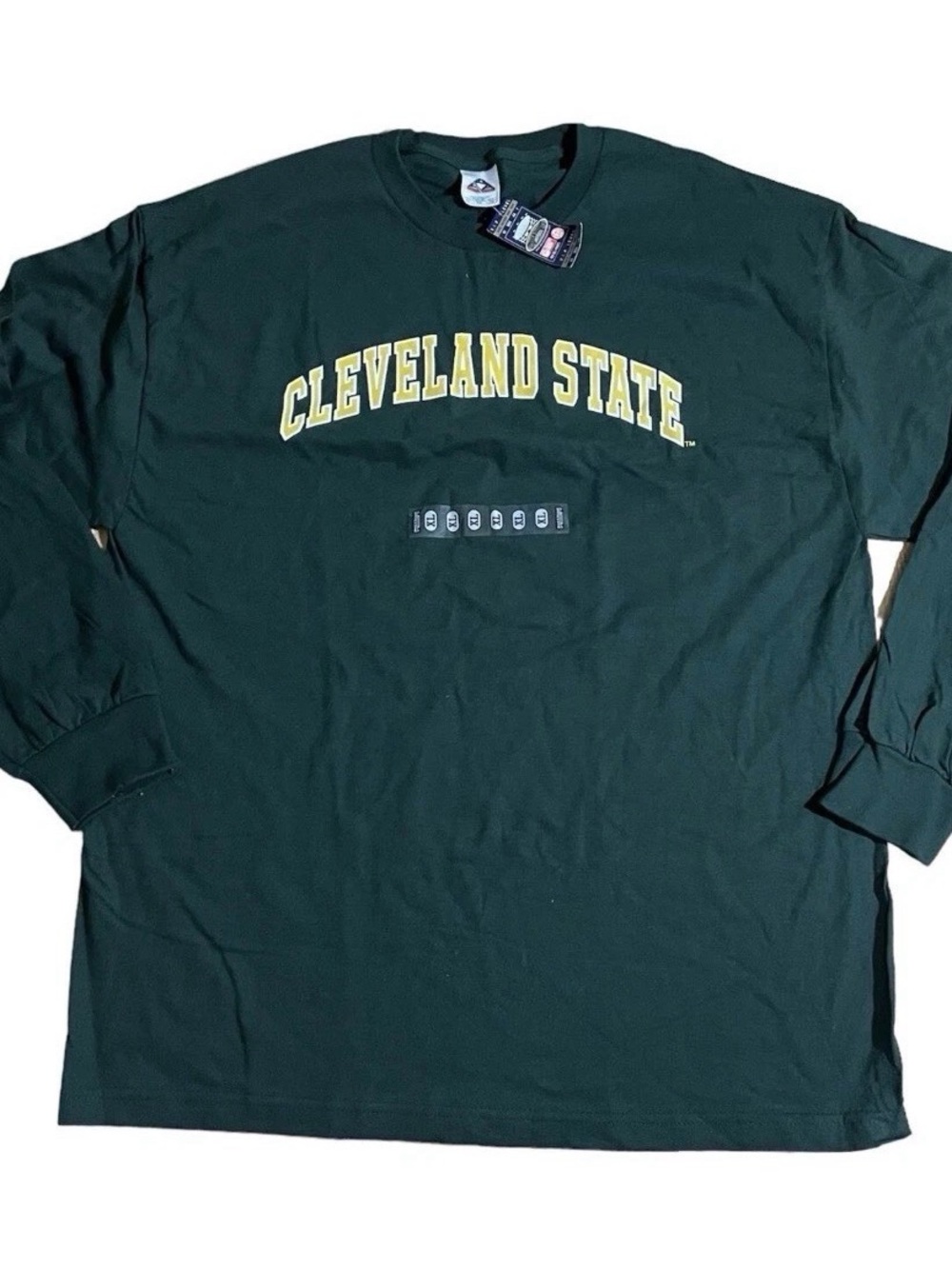 cleveland state college football apparel long sleeve t-shirt NWT Sz XL Green